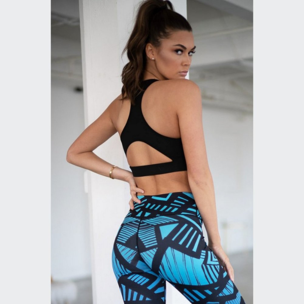 High Neck Sports Bra Black - Picture 3 of 5